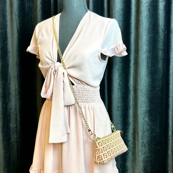 ⭐FENDI Zucca pouch crossbody or bum bag with chain - Picture 2 of 16